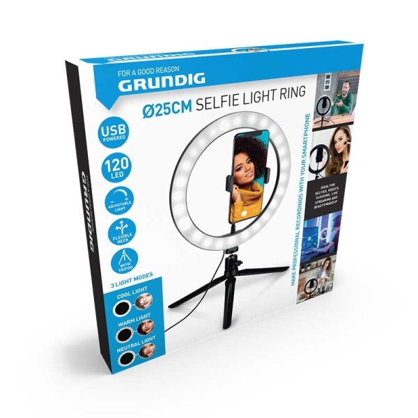 Grundig - Ringlampe til fotos, selfies, makeup
