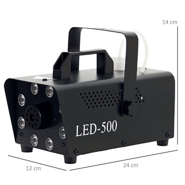 Tågemaskine 450W røgmaskine med 13 farvede LED-lys og RGB-effekt, tågemaskine med 2 lednings- og radiofjernbetjeninger til bryllupper, Halloween, jul