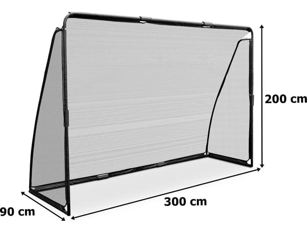 Fotbollsmål 300x200 cm, Svart, Galvaniserat Stål