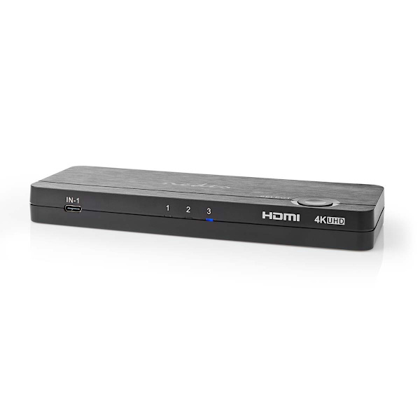 HDMI ™ Muunnin | USB-C™ Naaras / 2x HDMI™ tuloliitäntä / 4x USB A Female | 1x HDMI™ lähtö | Yksisuuntainen | 4K@60Hz | 18 Gbps | ABS-Muovi | Antrasiit