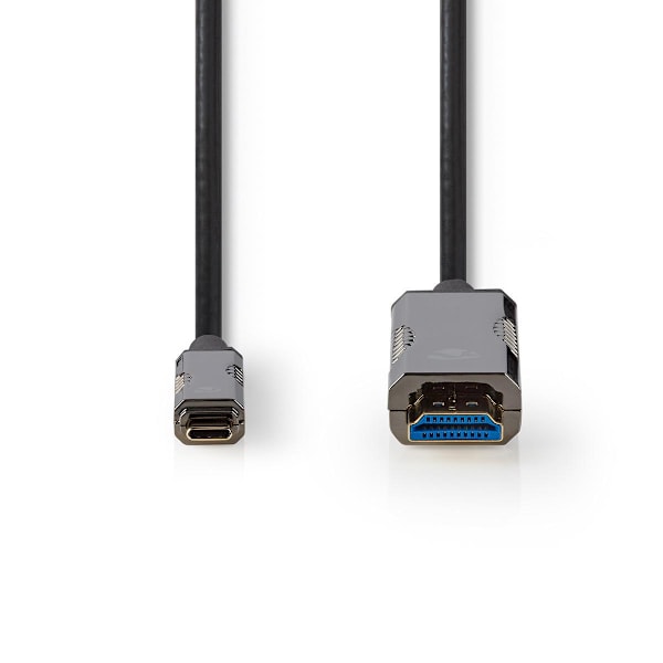 Aktiv optisk (AOC) USB kabel | USB-C™ Hane | HDMI™ Kontakt | 18 Gbps | 20.0 m | Rund | PVC | Svart | Presentbox