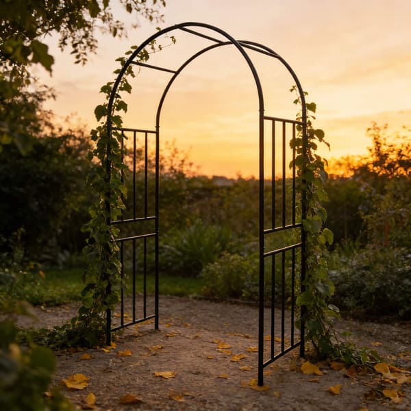 Sort metal havebue til klatreplanter