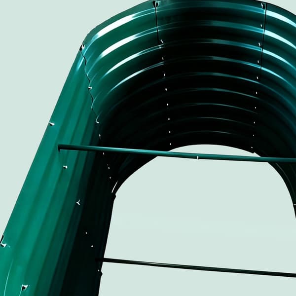 Halvrund galvaniserad metallupphöjd trädgårdsbädd