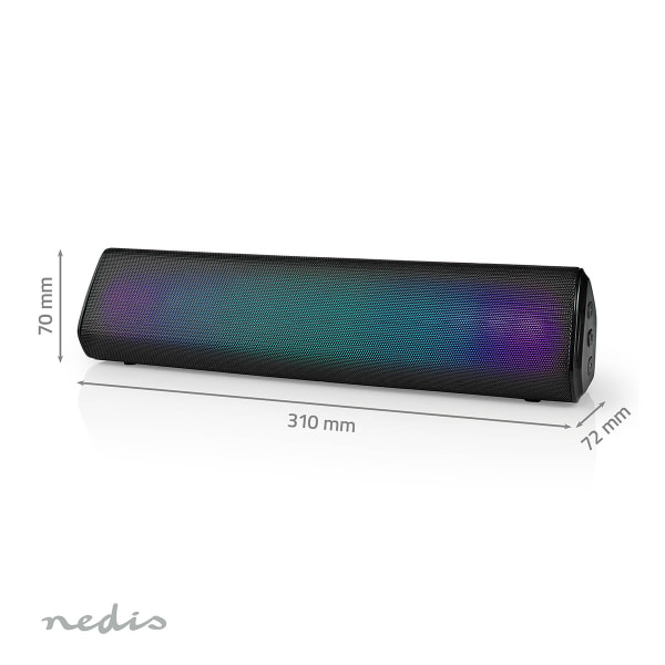 Bluetooth® højttaler | Maksimal batteritid: 6 timer | Borddesign | 18 W | Stereo | Indbygget mikrofon | Kan parres | Sort
