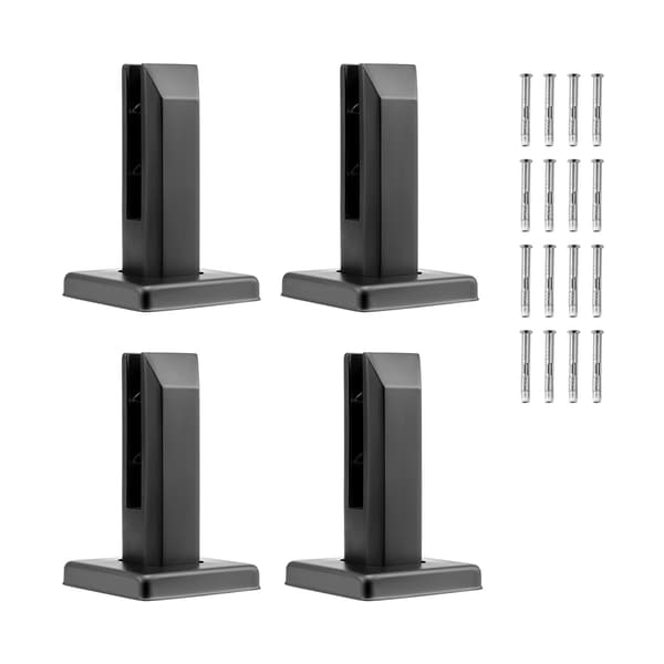 Firkantede glasgelænderklemmer, 4-pak, 304 stål, 8-12 mm