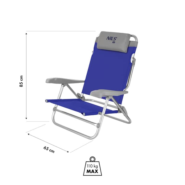 Fällbar turiststol, blågrå, kompakt design