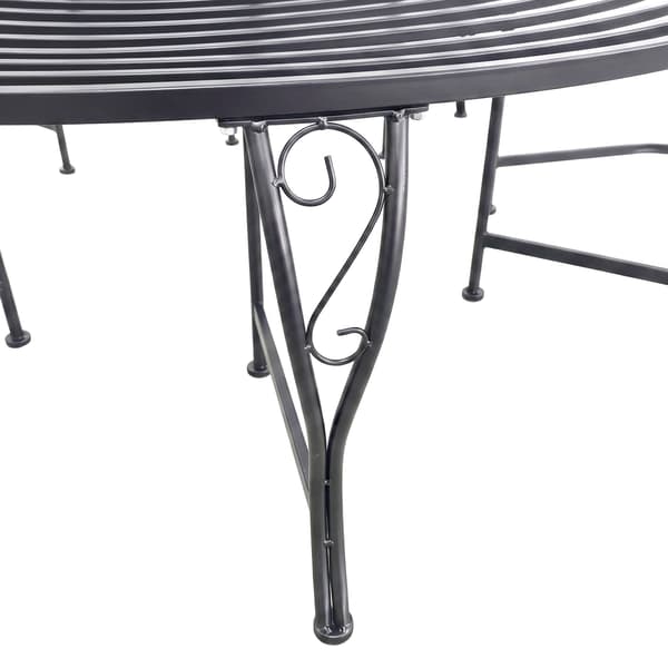 Metalbænk, 160 cm diameter, sort stål
