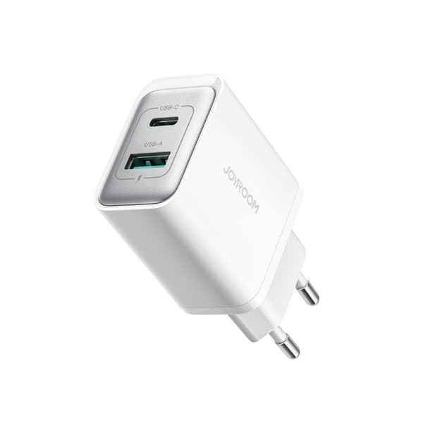 Joyroom Väggladdare Dubbelport USB-C+USB-A, 30w - Vit