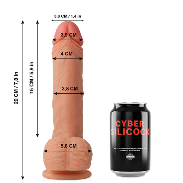 Cyber ​​Silicock - Freeman Ultra Realistic pehmeä nestesilikoni 20 cm -O- 3,8 cm