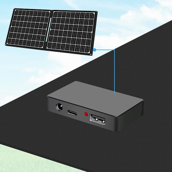 Foldbart solpanel med USB-oplader 1x USB-C, 1x USB-A 30W