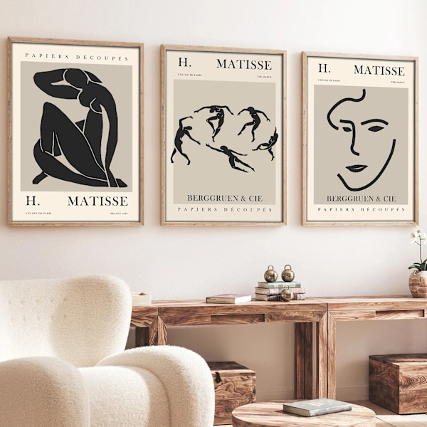 Dekorativ inramad MDF-målning (3 delar) Huhu255 - 50 x 70