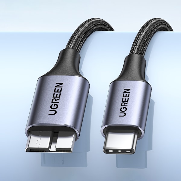 Kabel til SSD-drev USB-C - micro USB-B 3.0 5Gb/s 3A 1m grå