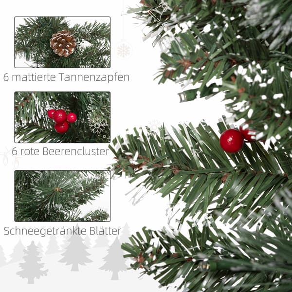 1,8 m kunstig julegirlande med LED-lys