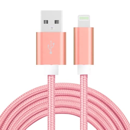 USB-kabel med Lightning-stik til iPhone & iPad, 2.1A, 2m - Pink