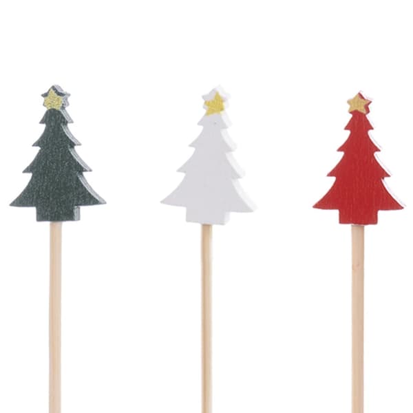 Bambucocktailpinnar, träddesign, 13 cm, 20-pack