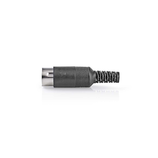 DIN-liitin | Suora | Uros | Niklattu | Kierrettävä | Kaapelin läpitulomitta: 6.0 mm | PVC | Musta | 25 kpl | Muovipussi