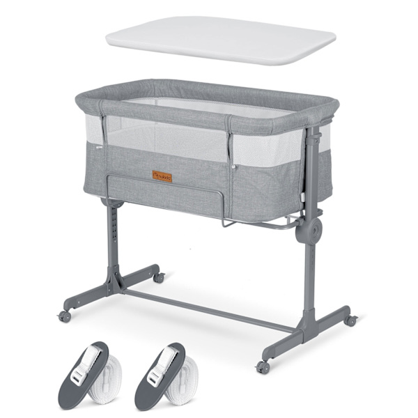 Grå Babyseng NK-243 med sidefunktion