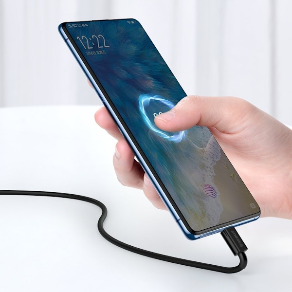 Erinomainen kaapeli microUSB USB-kaapeli nopeaan lataukseen 2A 1m musta
