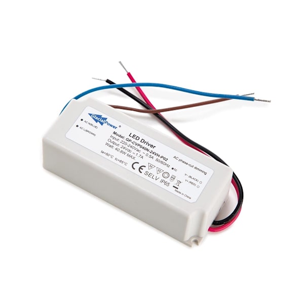 Konstant spänning LED-strömförsörjning - 40 W 24 V 1,7 A med Triac-dimmer