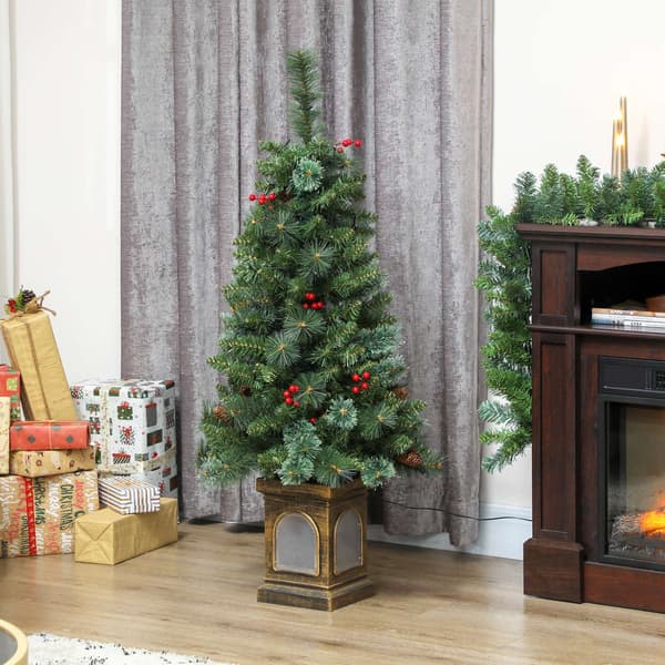 Kunstigt juletræ, 120 cm, 100 LED-lys, 8 lysindstillinger