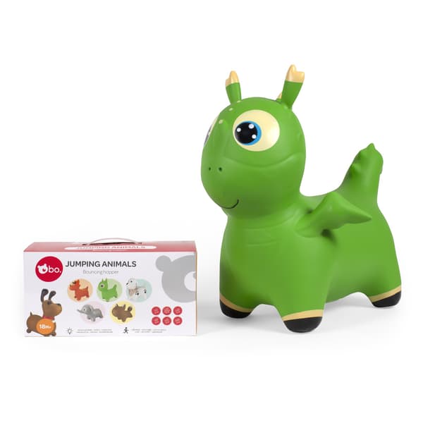 Hyppyeläinlelu - Vihreä dinosaurus lapsille