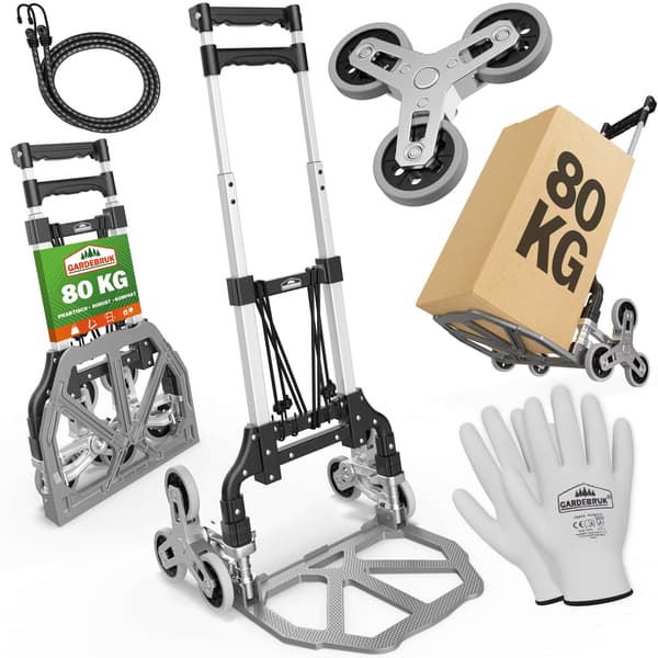 Trappevogn sølv/sort 80 kg højdejusterbar
