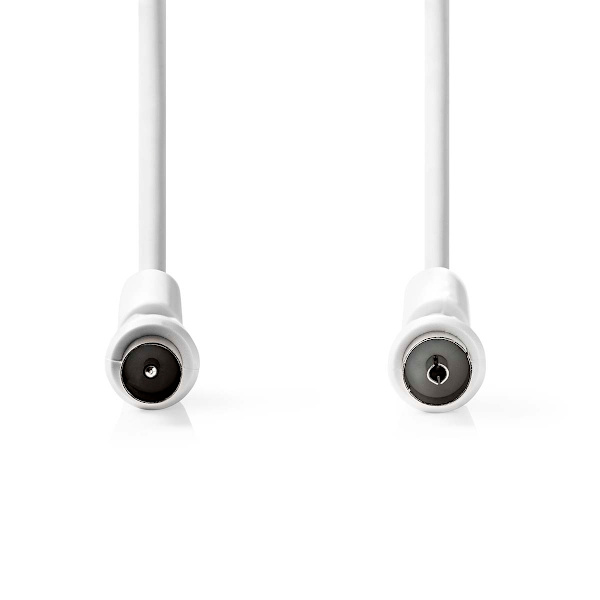 Koaxialkabel | IEC (Koax) Hane | IEC (Koax) Hona | Nickelplaterad | 120 dB | 75 Ohm | Fyra skydd | 2.00 m | Rund | PVC | Vit | Label