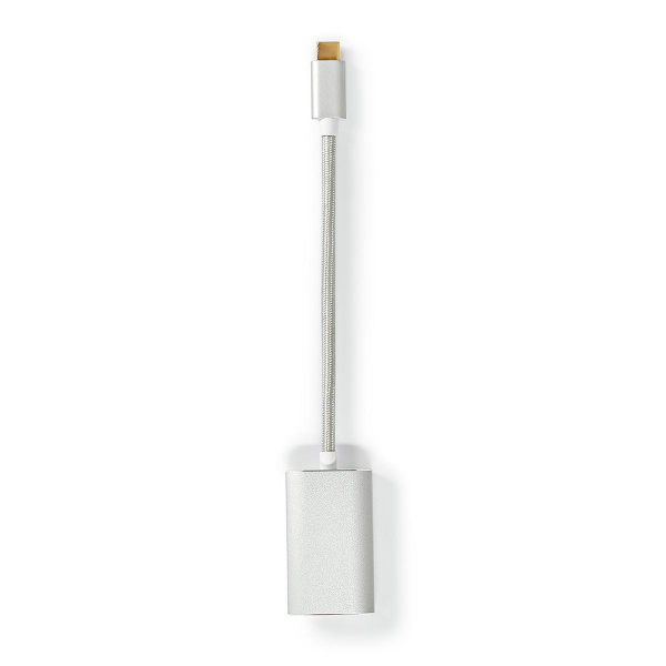 USB-C™ Sovitin | USB 3.2 Gen 1 | USB-C™ Uros | Mini DisplayPort Naaras | Power delivery | 0.20 m | Pyöreä | Kullattu | Nailon / Punottu | Hopea | Laat