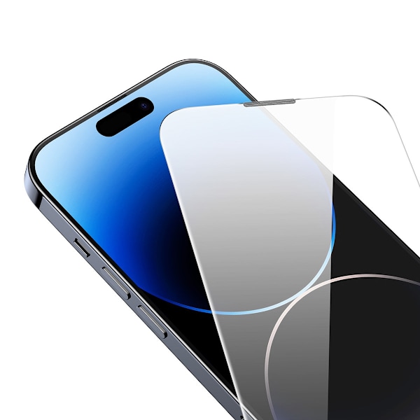 Helskärmshärdat glas för iPhone 14 Pro Max med 0,3 mm högtalarskydd