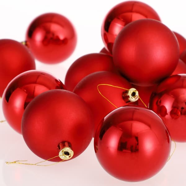 Røde julekugler, 54 stk. – Indendørs/Udendørs, 6 cm