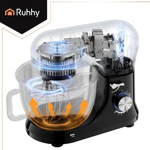 Planetarisk foodprocessor, 1000W, 4,5L skål, sort