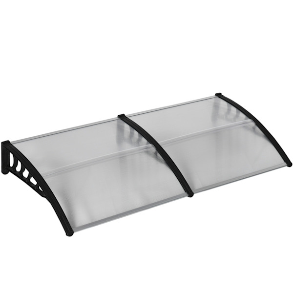 Skrivebords baldakin til hoveddør 200 x 96 x 27 cm baldakin med UV-beskyttelse, regnbeskyttelse solafskærmning til udvendig aluminium sort