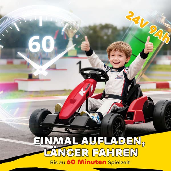 24V elektrisk gokart, drifttilstand, justerbart sæde, alder 6-12