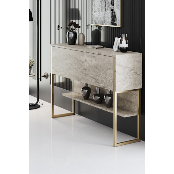 Kommod Luxe - Travertin, Guld