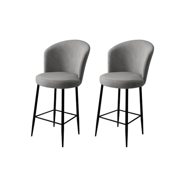 Barstolsset (2 delar) Fora - Grå, Svart