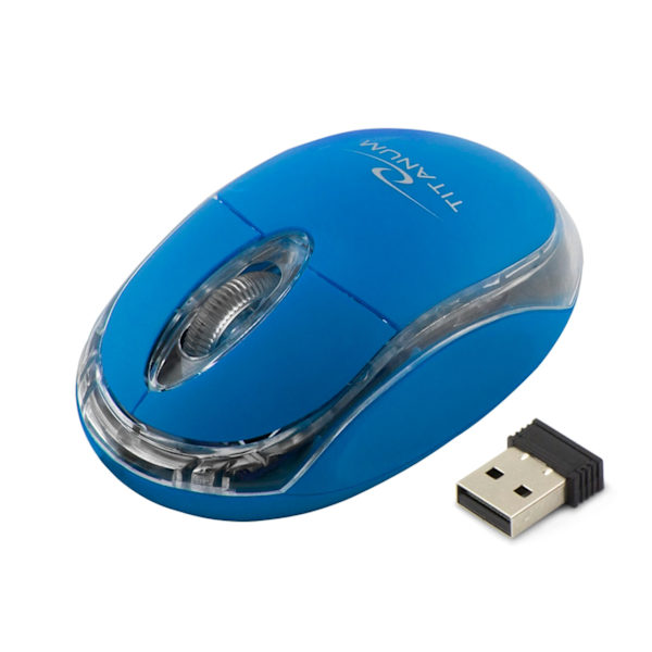 Titanum trådlös 2,4Ghz optisk mus 3D Usb Condor Blå