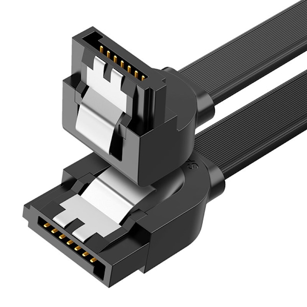 Kabel fladvinklet SATA 1.0-3.0 op til 5Gb/s 0.5m - sort