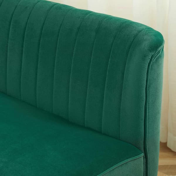 2-sits retrosoffa, mörkgrön, träben, 117 cm