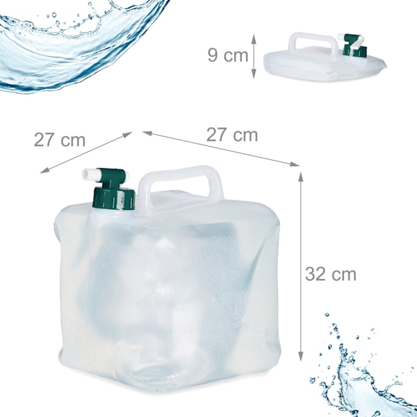 Vikbar vattenkanister Set med 3 stycken 20 l