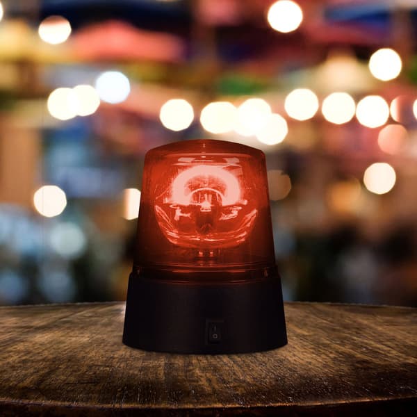360° roterende LED festlys – rød, blå, gul