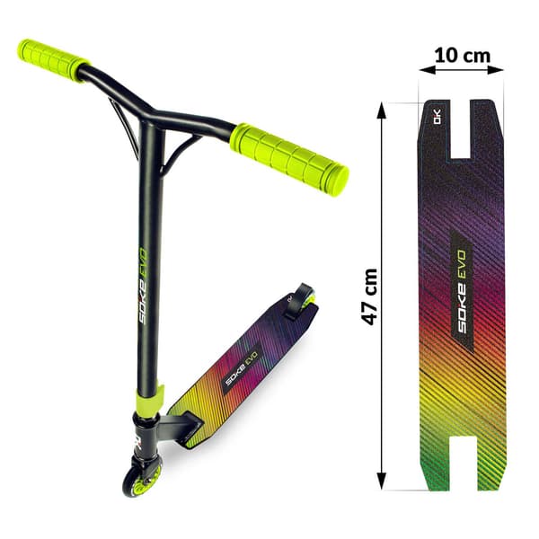 Griptejp för trick sparkcykel 47 x 10 cm, regnbågsmönster