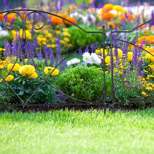 blomsterrabattstaket i metall i 6 delar