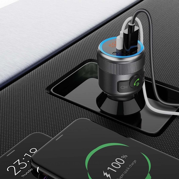 Bil Audio FM-sender | Fixed | Håndfri opkald | 1 " | Amber skærm | Bluetooth® | PD 18 W / PD 24 W | Hurtig opladning | Bass Boost | Google Assistant /