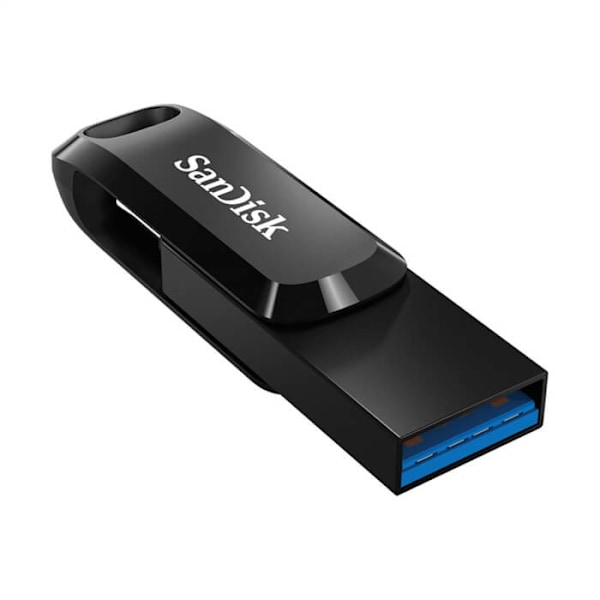 SANDISK USB Dual Drive Go Ultra 128GB, USB-C & USB 3.1 Svart, Silver