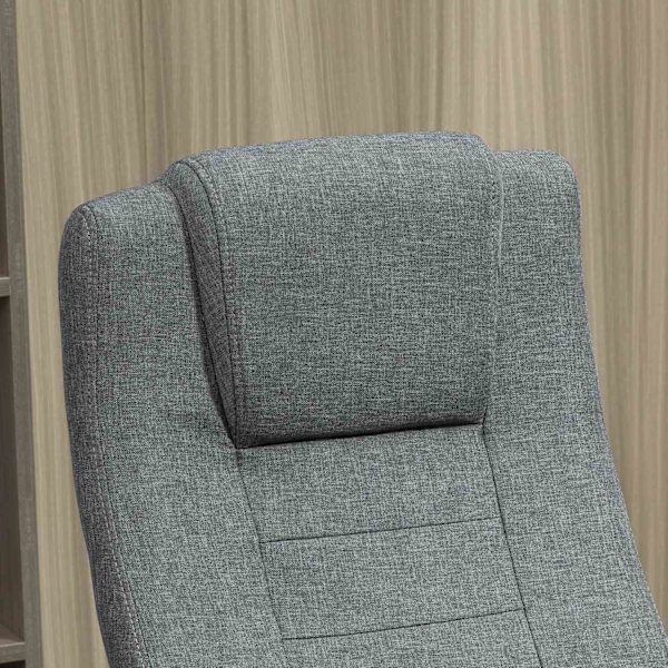Kontorstol Computerstol Med Vippefunktion Nakkestøtte Ergonomisk Skrivebordsstol Drejelig Højdejusterbar Linned Touch 62X62X110-119 Cm