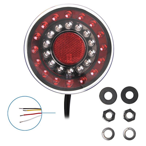 Baglygte 12/24V 4 funktioner 125mm LED