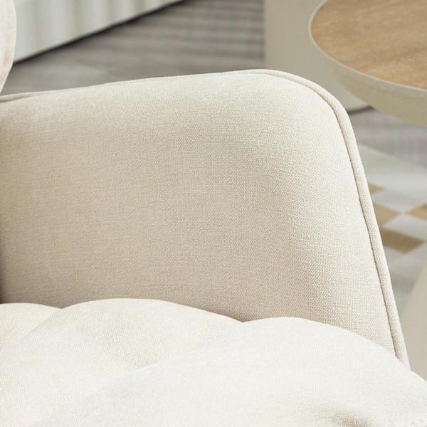 Gyngestol, lænestol, ammestol med chenille-look, gyngestol op til 120 kg bæreevne til soveværelse, stue, beige