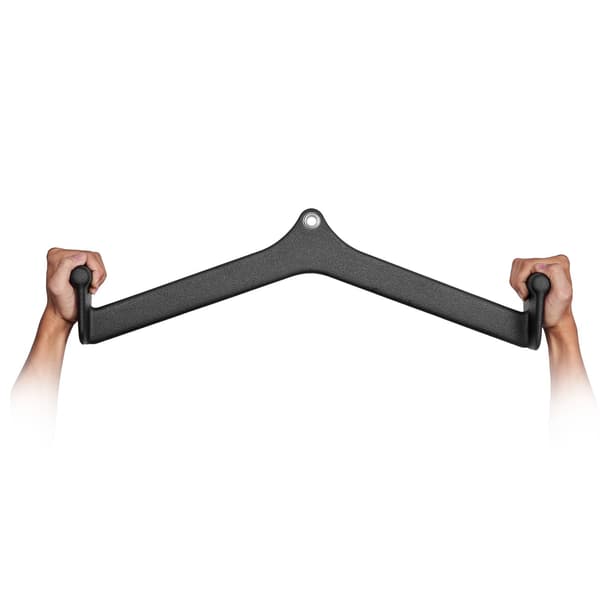 Lat Pulldown-tillbehör, V-stång i massivt stål, gummigrepp