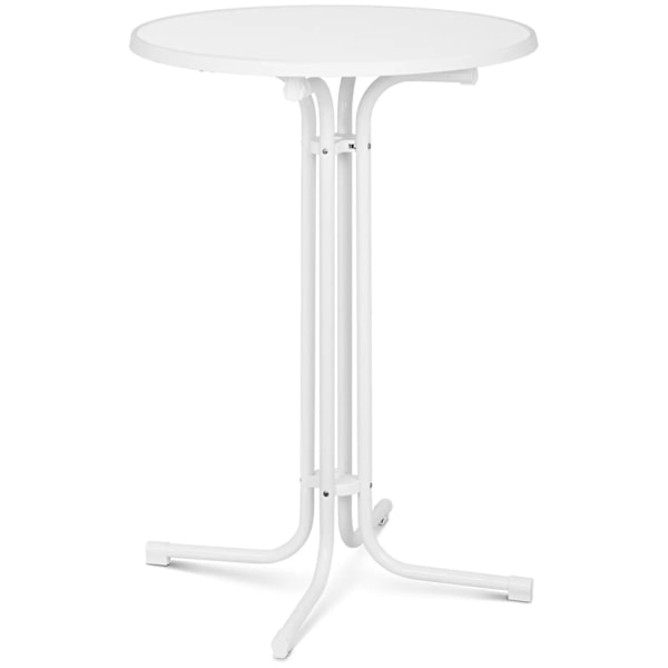 Bord, rund barbord, högt, fällbart, dia. 80 cm hög 110 cm vit