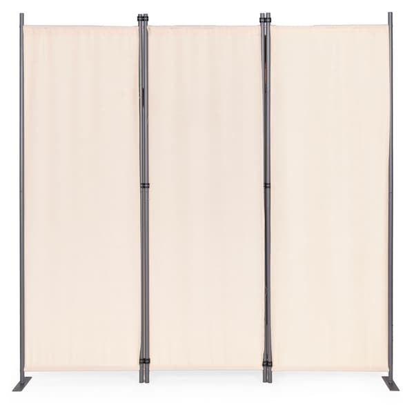 Sammenklappelig 3-panel have- og rumdeler 167x164 cm Beige MultiGarden